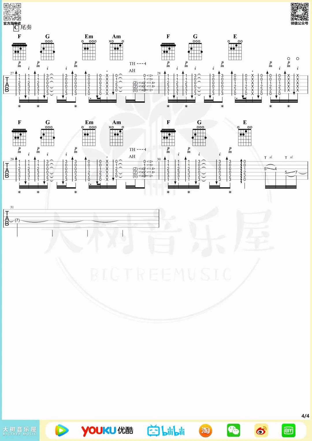 青鸟指弹吉他谱4-生物股长